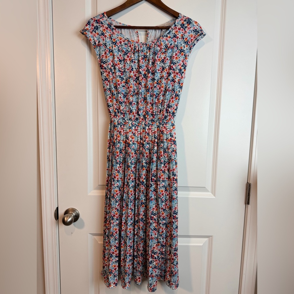 LOFT Blue Floral Dress